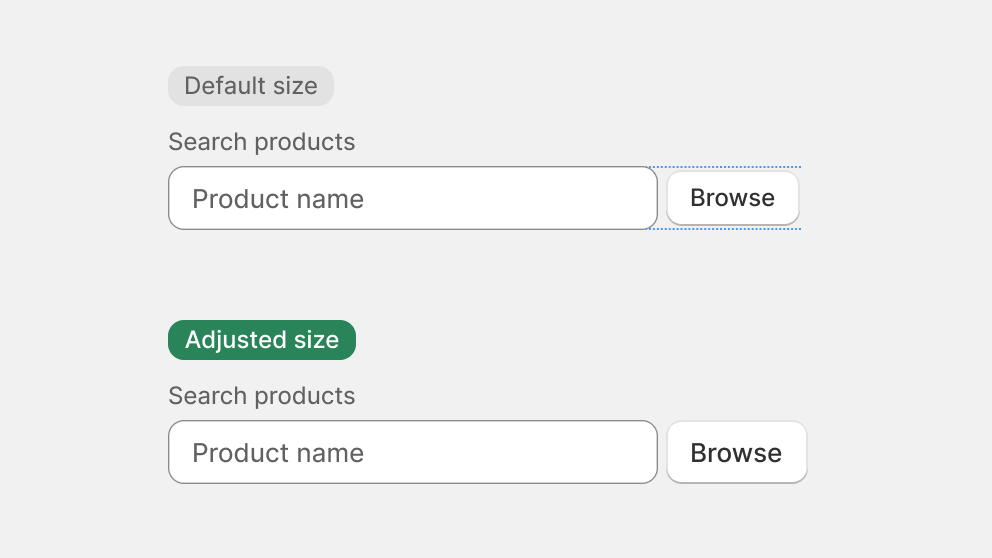 A slightly larger button next to an input field