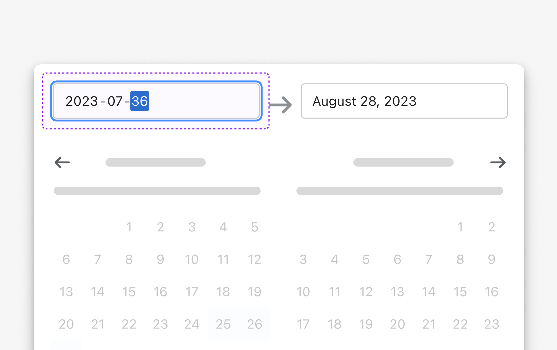 Calendar with date inputs reading an incorrect date