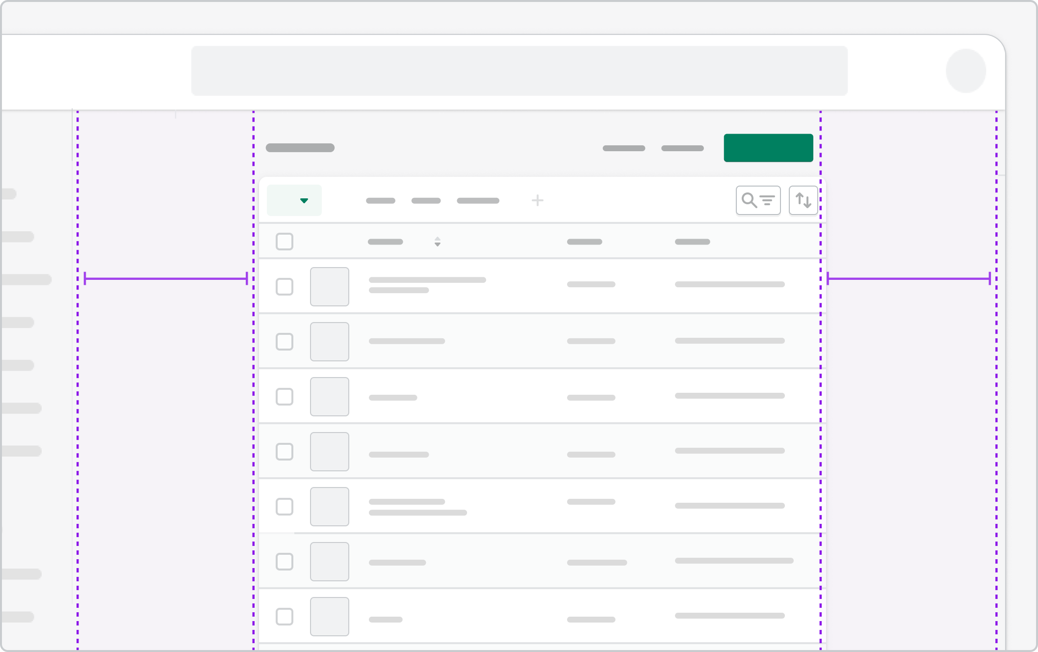 Index page with margins on either side of the main content